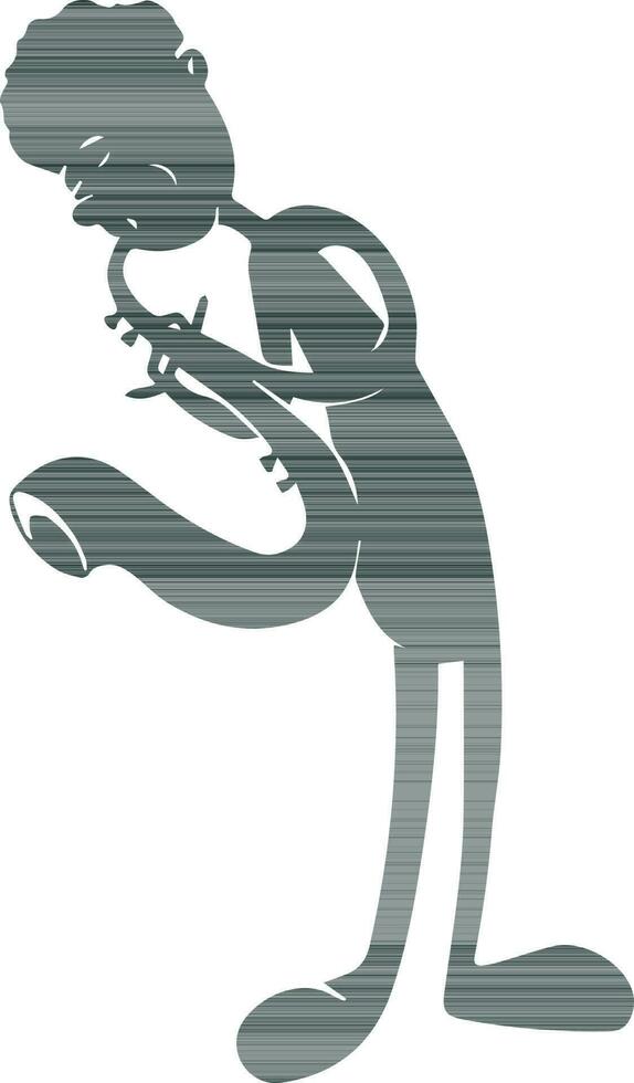 Boy playing the saxophone. vector