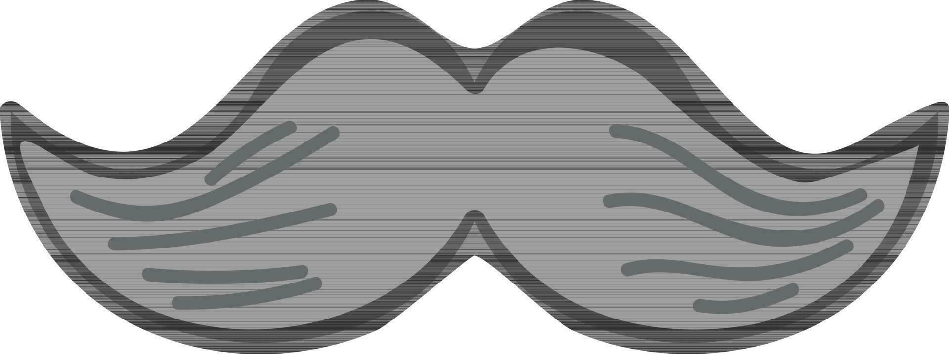 Flat illustration of black mustache. vector