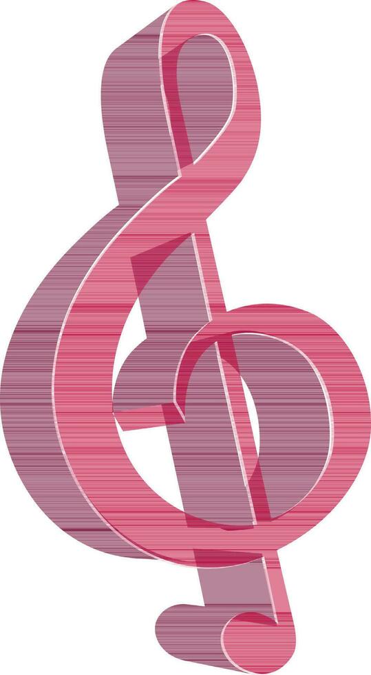 Red 3D music note. vector