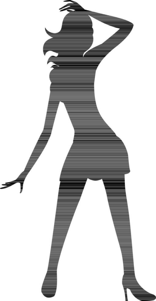 Silhouette of a young girl. vector