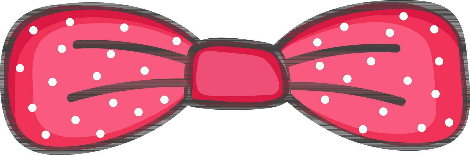 Flat illustration of pink bow tie. vector