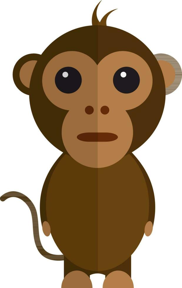 Cute monkey cartoon character. vector