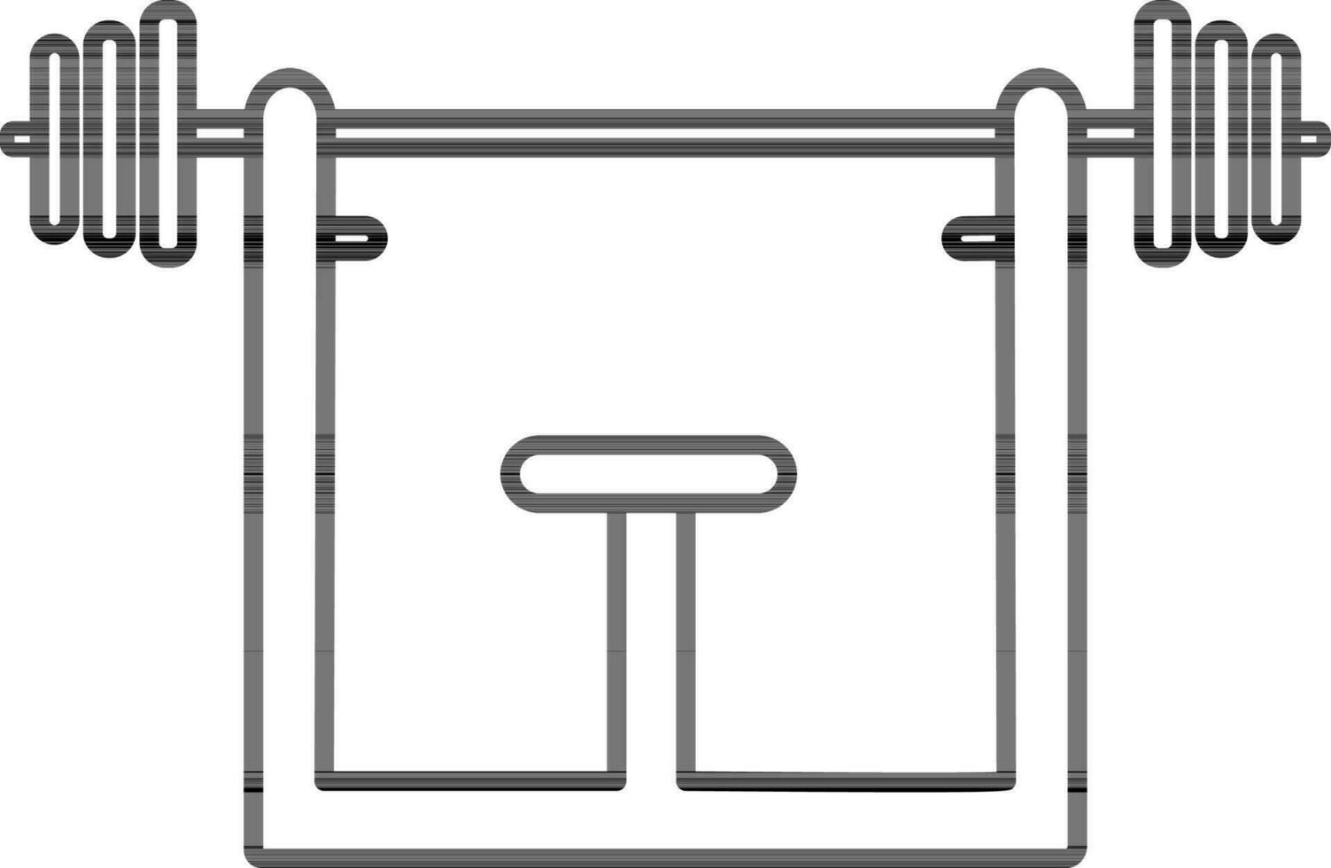 Illustration of Bench with barbell. vector