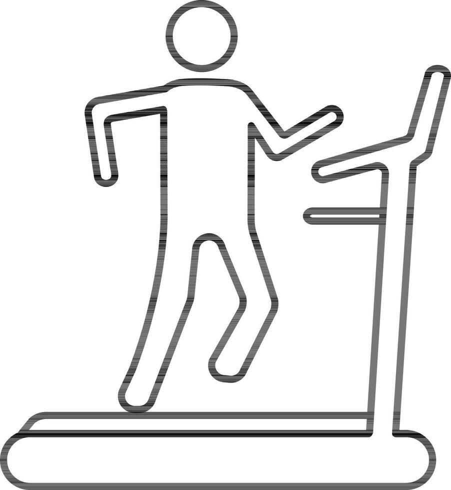 Man running on treadmill. vector