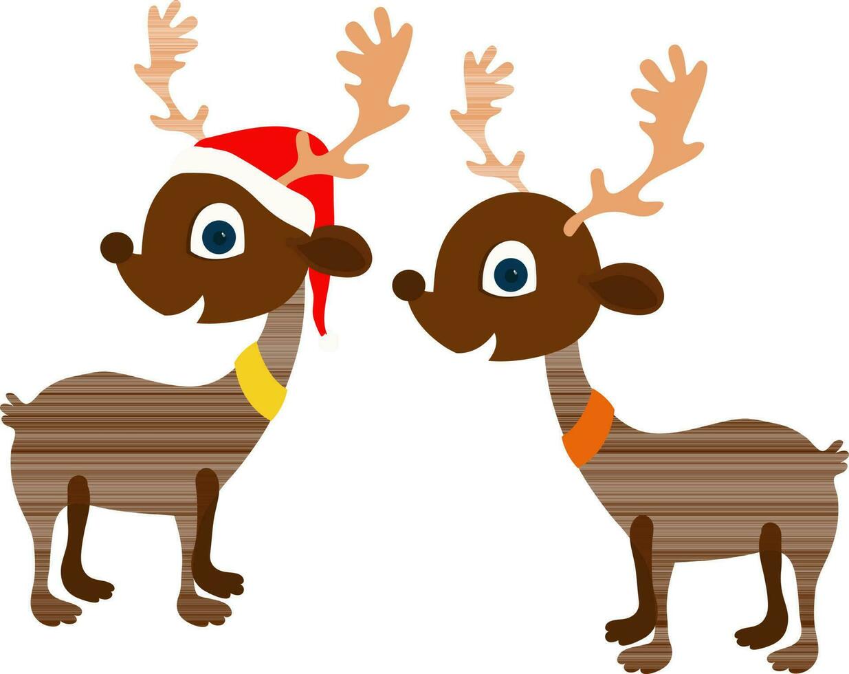 Cartoon character of a reindeer for Christmas. vector