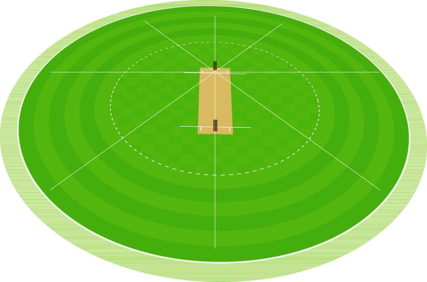 Cricket stadium with statistics. vector