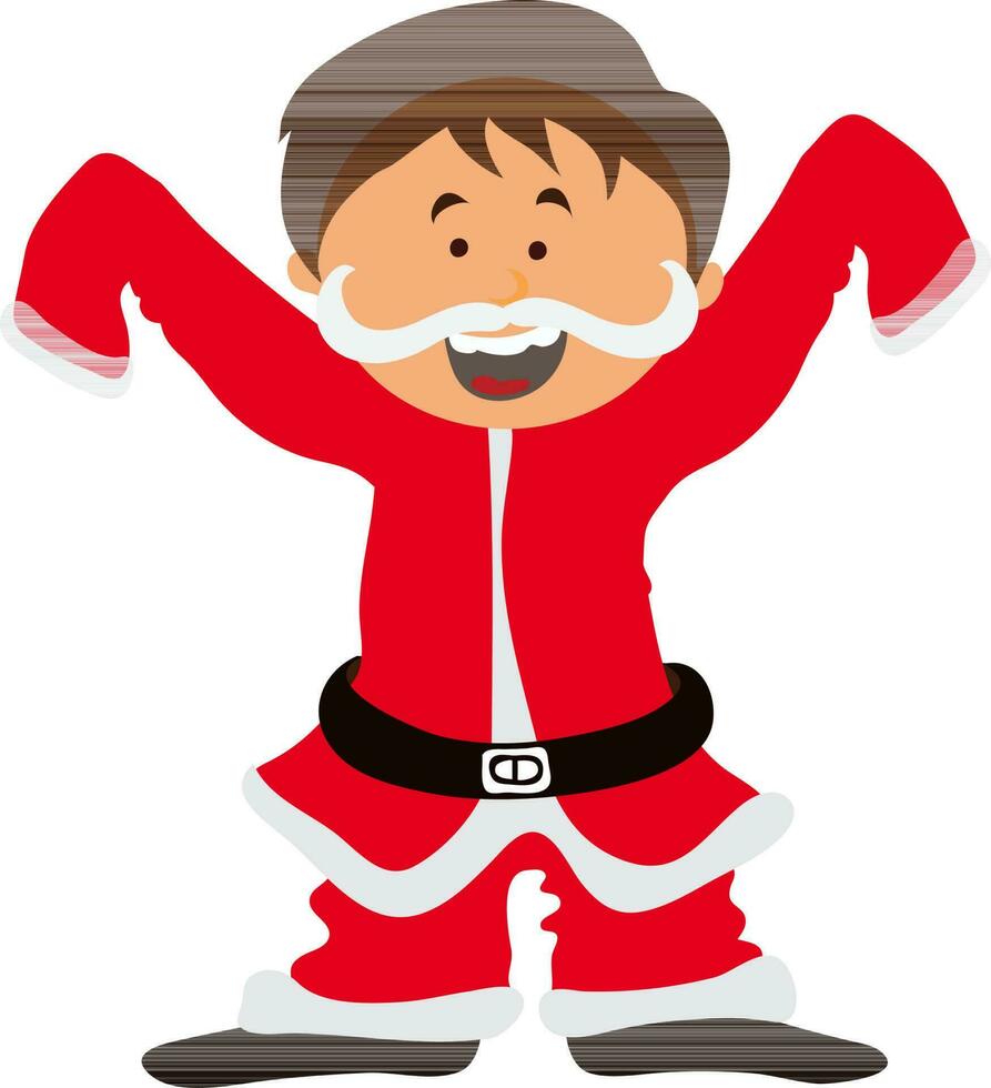 Cute boy in Santa Claus outfits for Christmas. vector