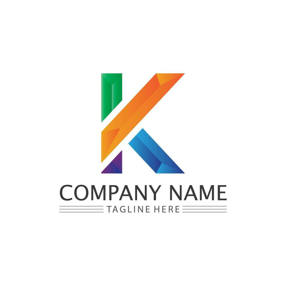 K logo design K letter font Concept Business logo vector and design initial company