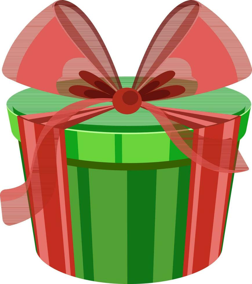 3d regalo caja con rojo cinta arco. vector