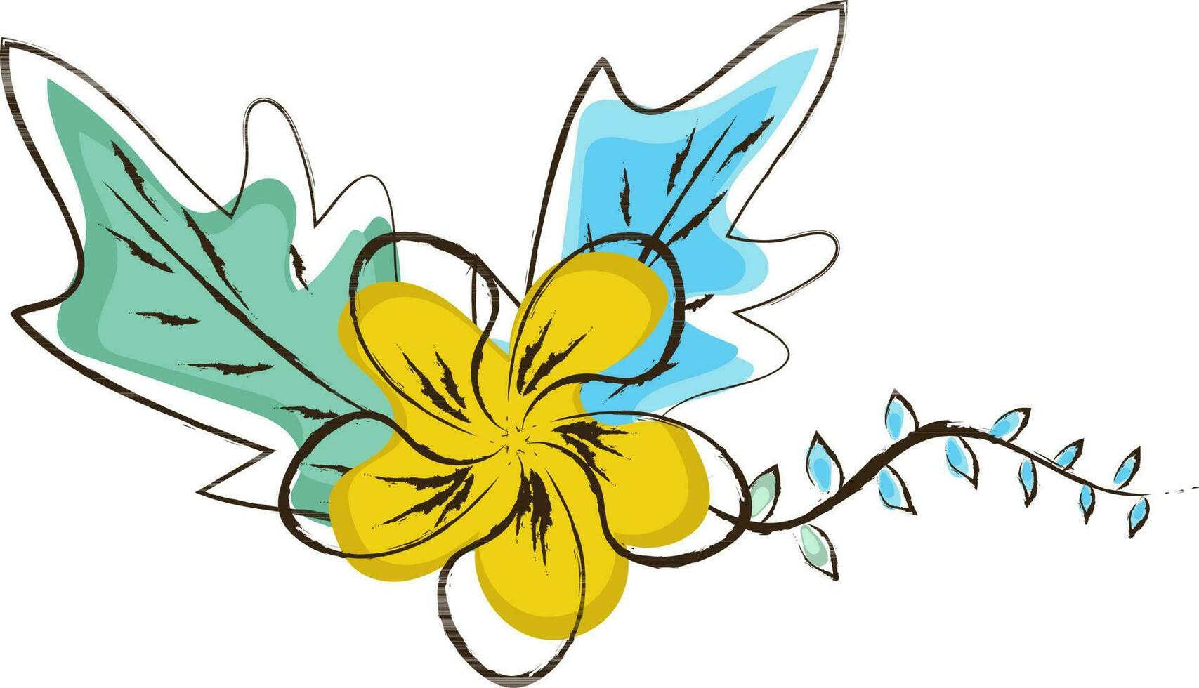 Hand drawn illustration of flower. vector