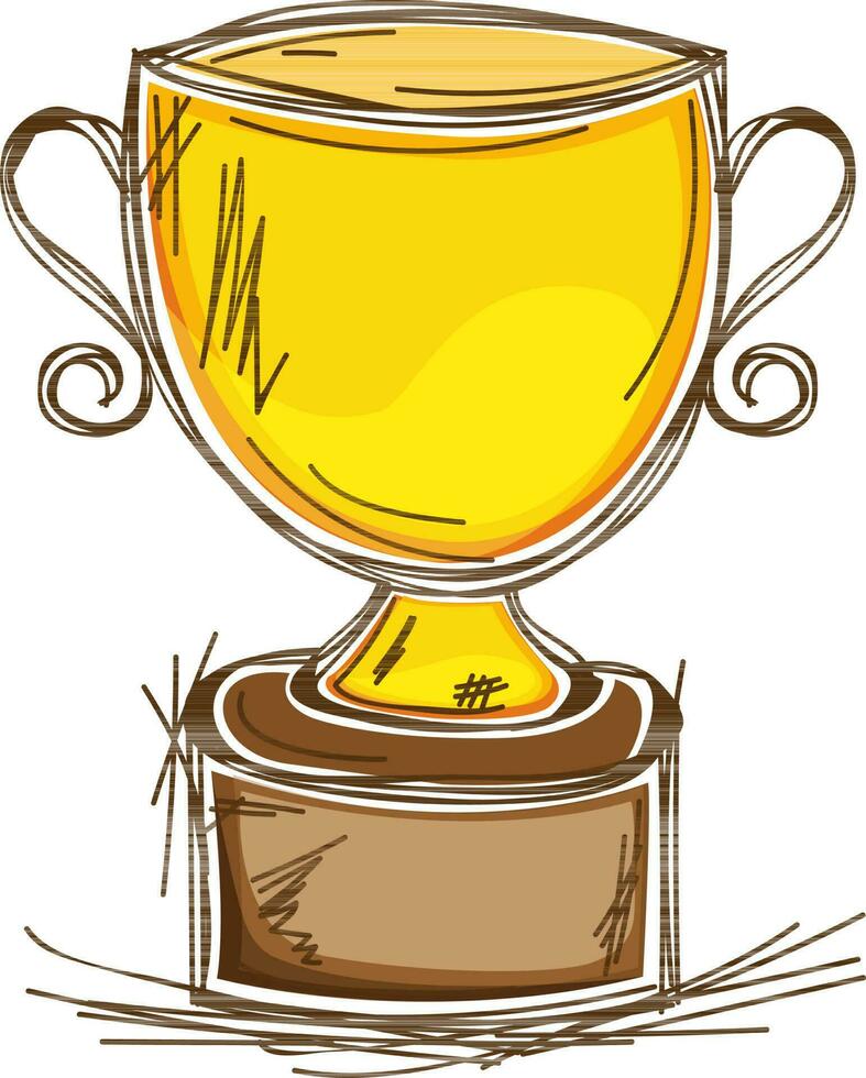 Golden winning trophy cup. vector