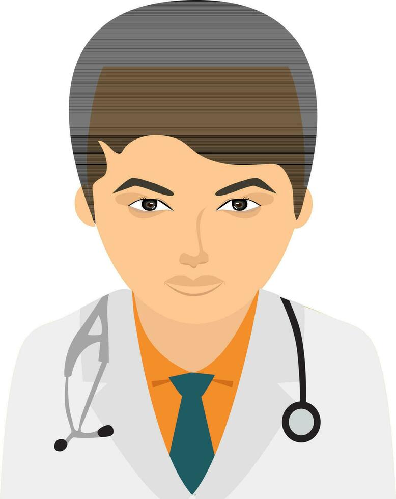 Character of a doctor with stethoscope. vector