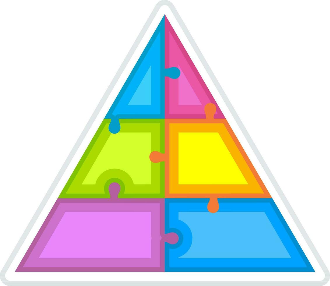 Infographic triangle in puzzle style. vector