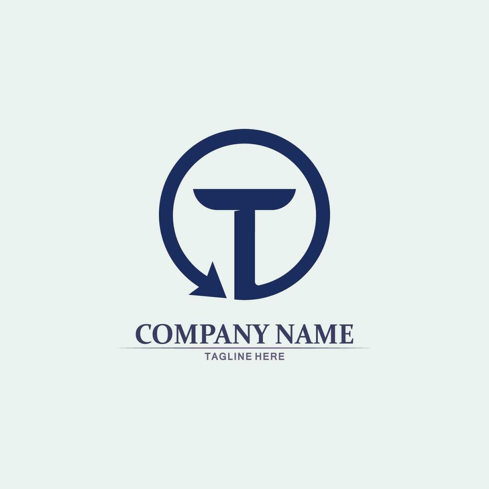 T letter, T logo vector font alphabet design and icon T