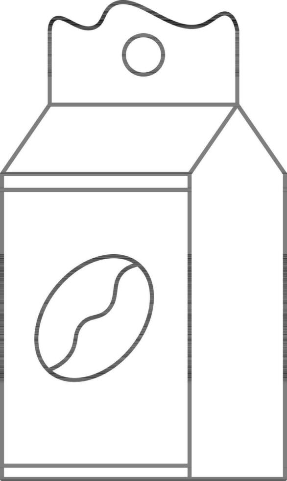 Coffee jar in black line art illustration. vector