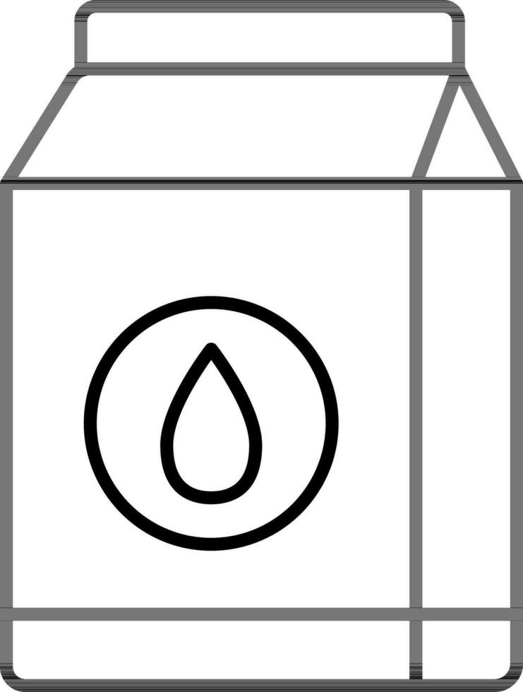 Milk or Juice packet icon in line art. vector