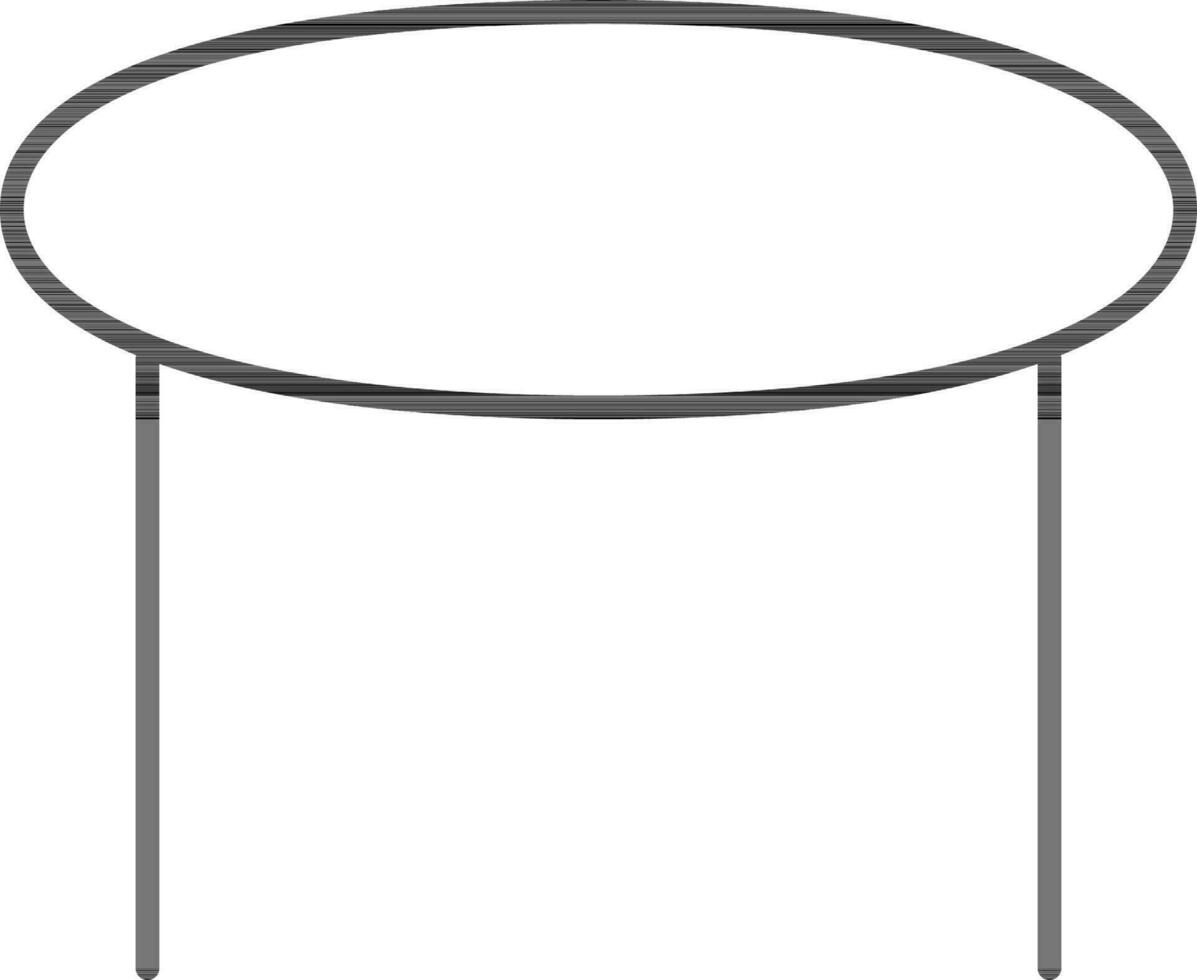 Line art Round table icon in flat style. vector