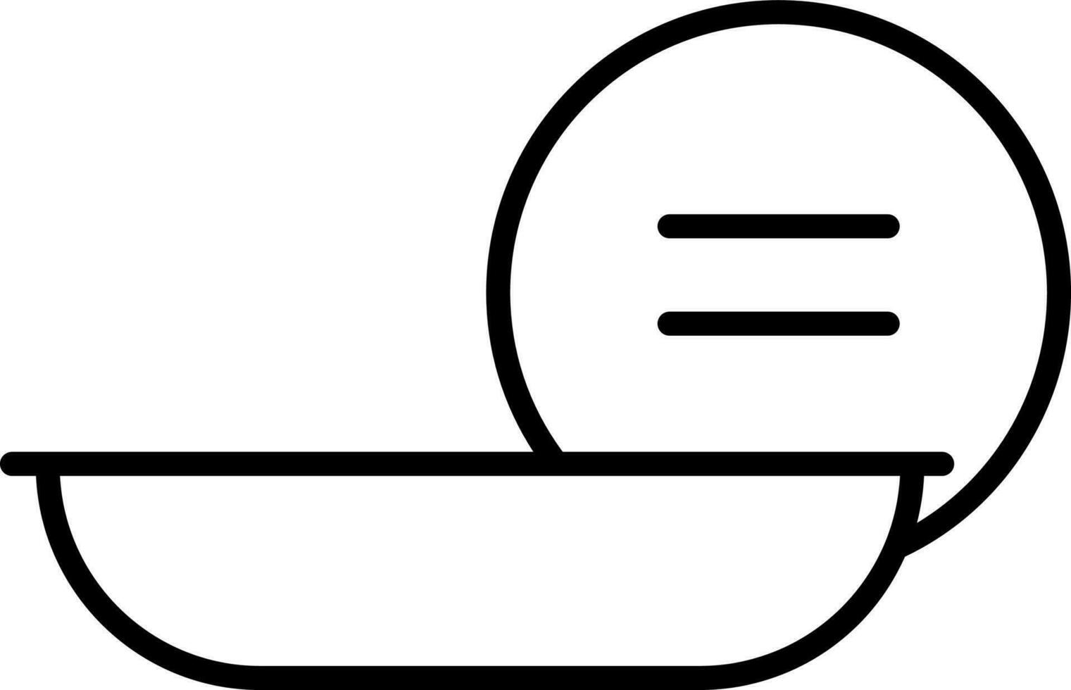 Line art illustration of Bowl with Cover icon. vector
