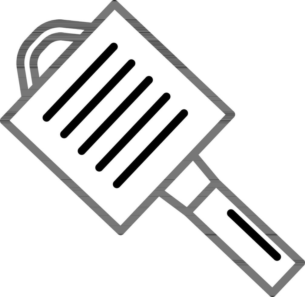 Warmeo grill icon in black line art. vector