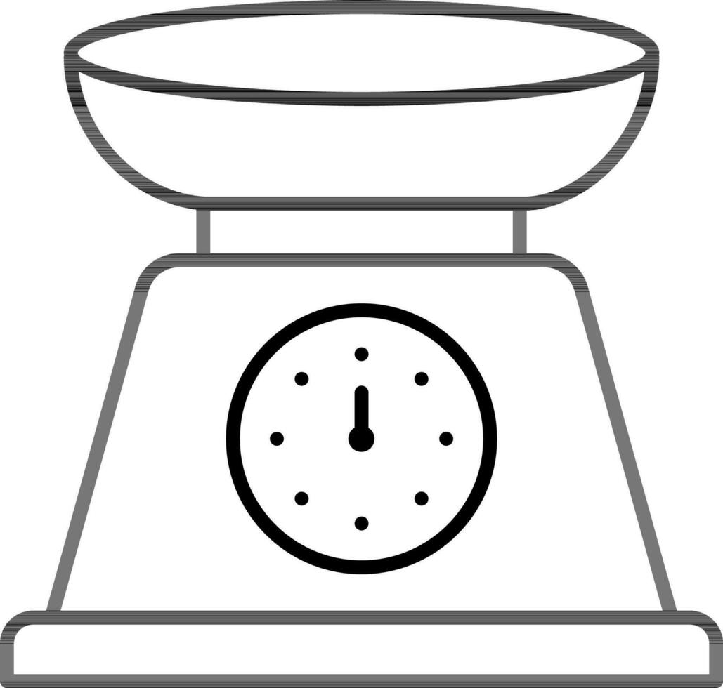 Weight scale icon in line art. vector