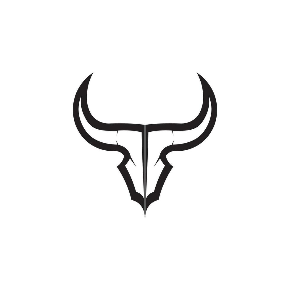 Bull horn and buffalo logo and symbols template icons app vector