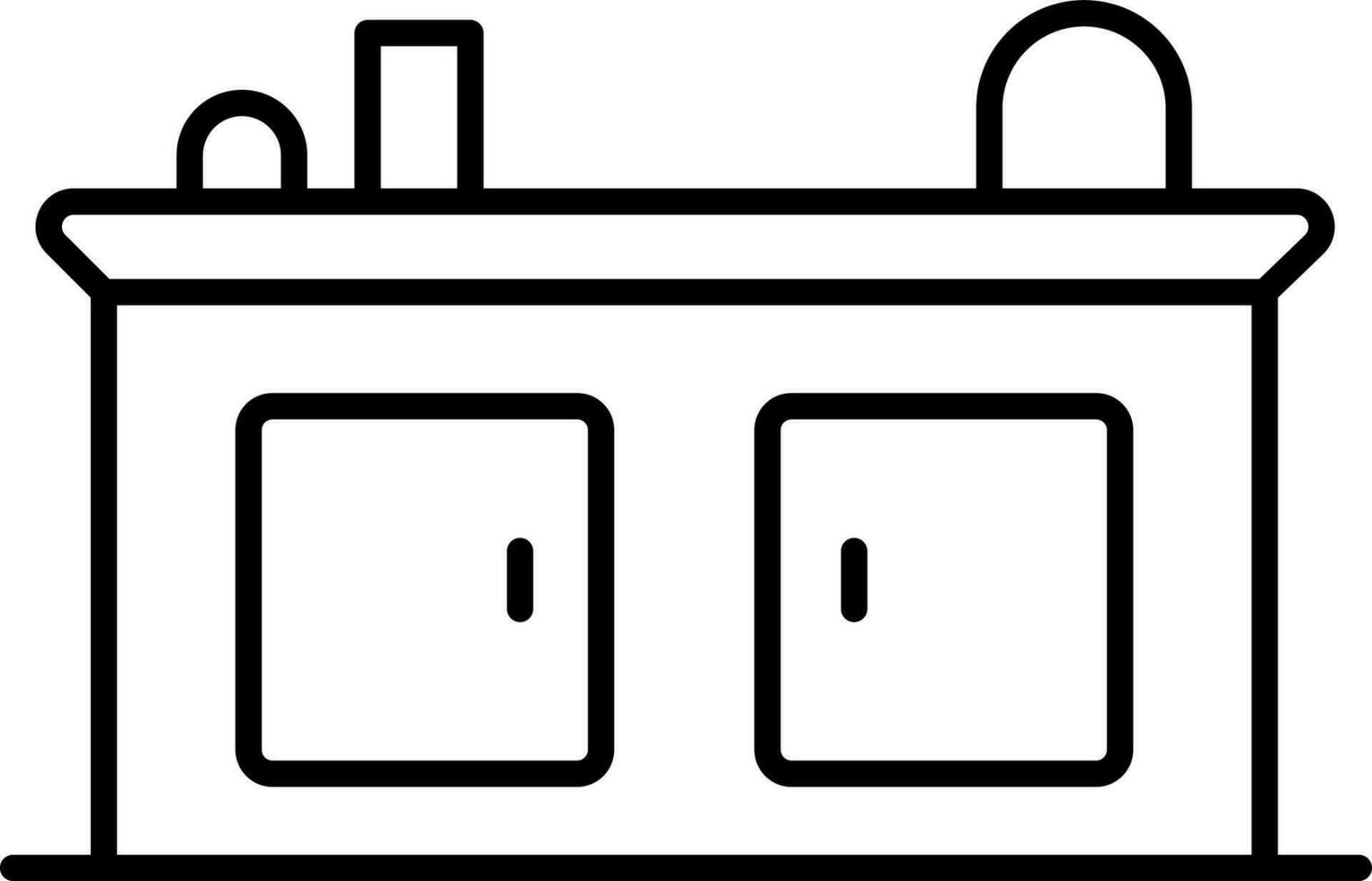 Line art illustration of Kitchen icon. vector