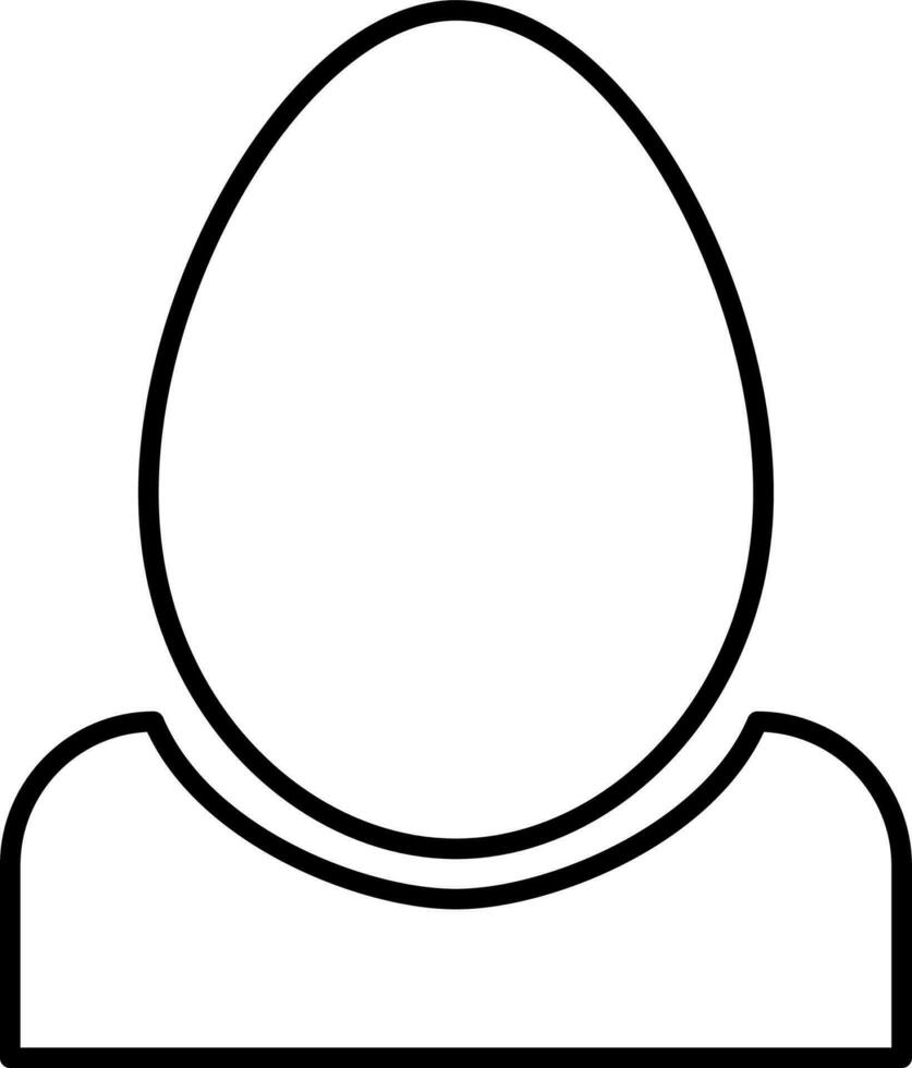 Black line art illustration of Egg on tray icon. vector