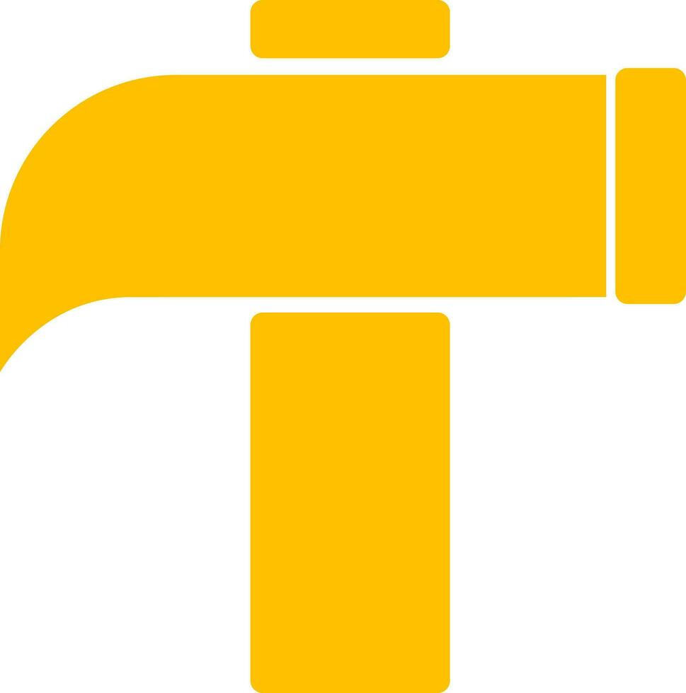 Yellow color icon of hammer. vector