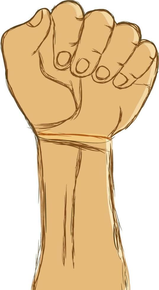 Hand fist illustration for freedom concept. vector