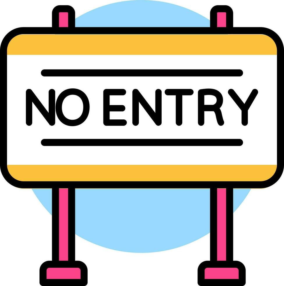Vector illustration of No Entry sign board icon.