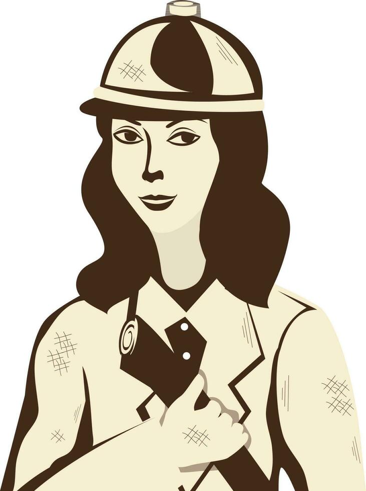 Character of a lady engineer. vector
