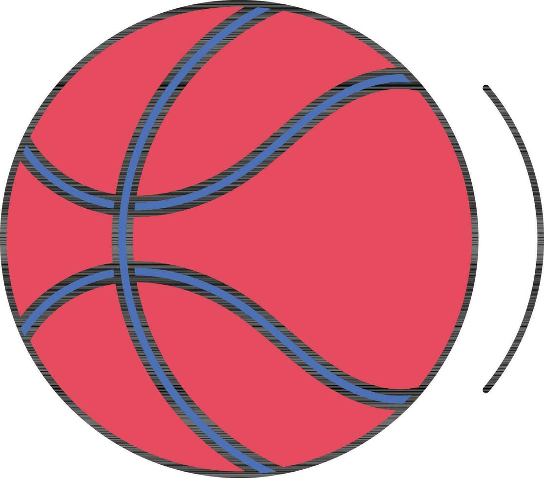 aislado baloncesto icono en rojo color. vector