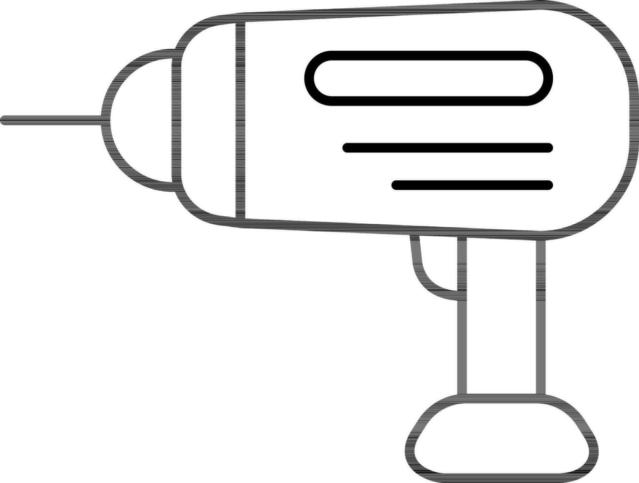 Drill machine icon in line art. vector