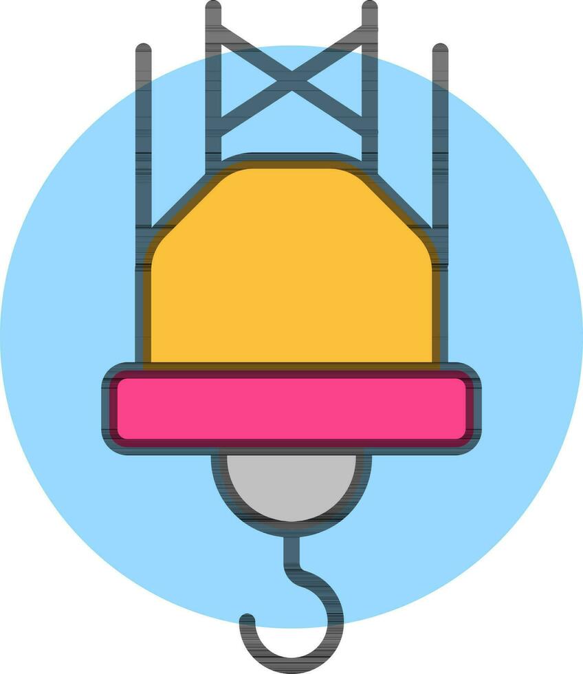 Illustration of Crane hook icon in flat style. vector