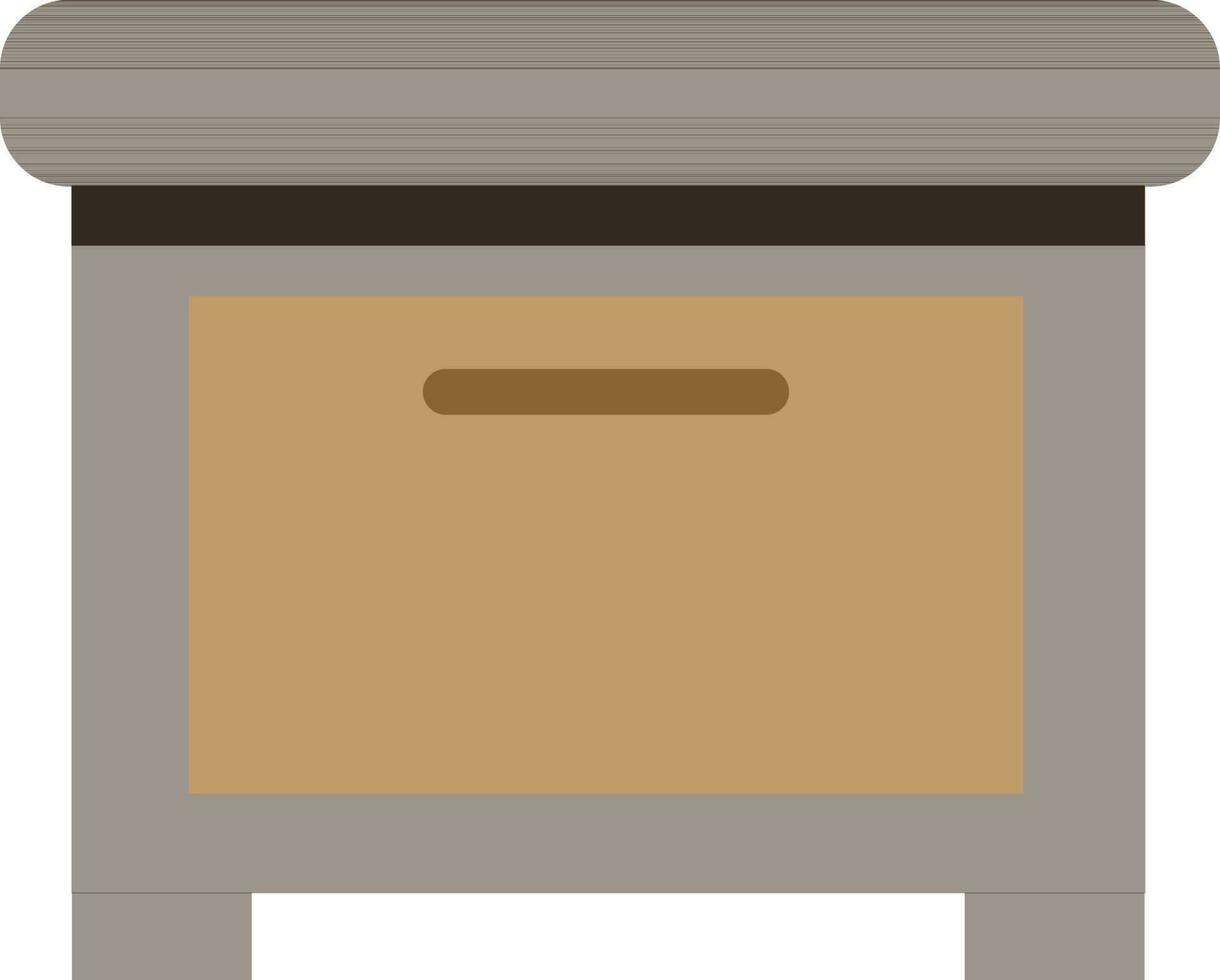 Flat illustration of wooden cabinet. vector