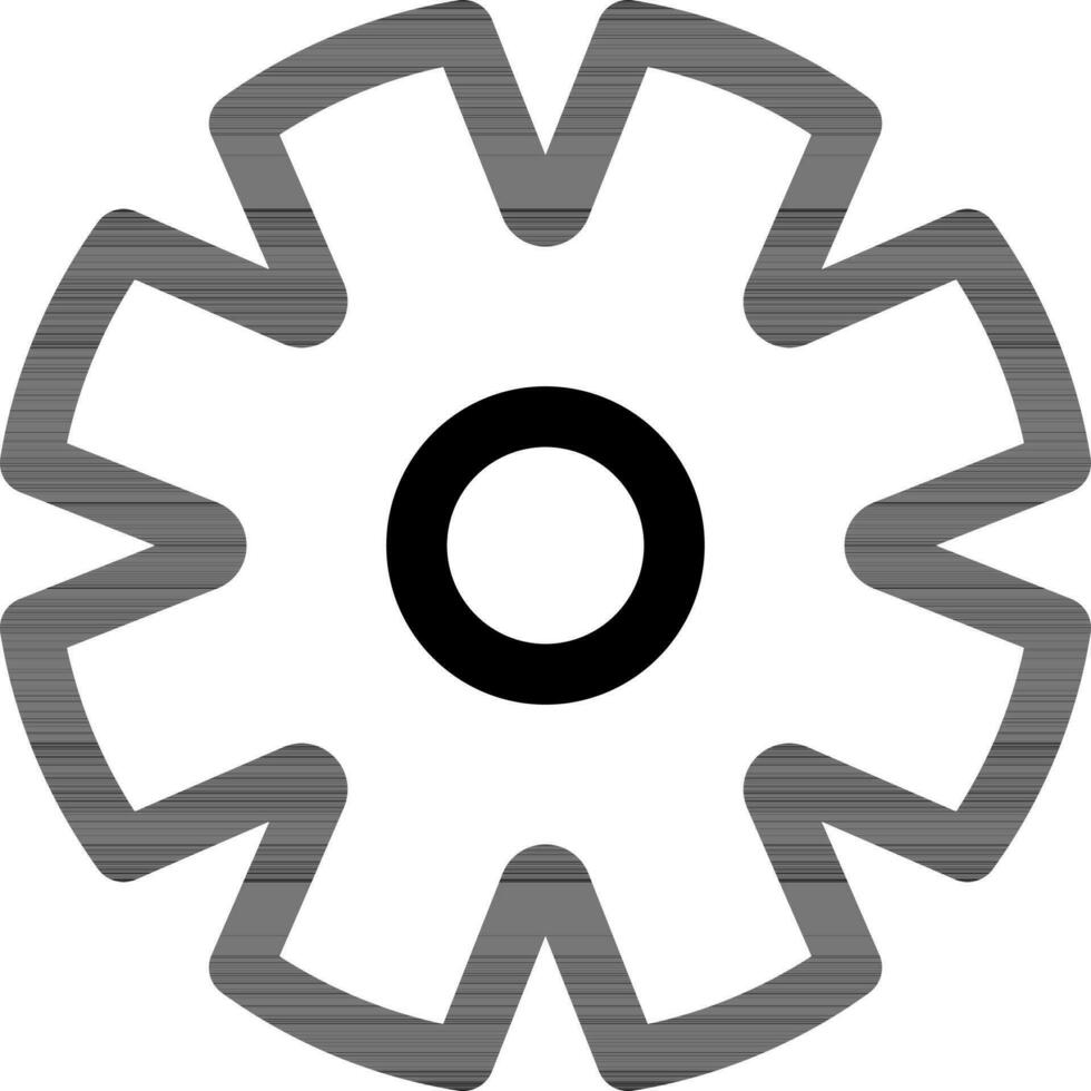 Cogwheel or Setting icon in line art. vector