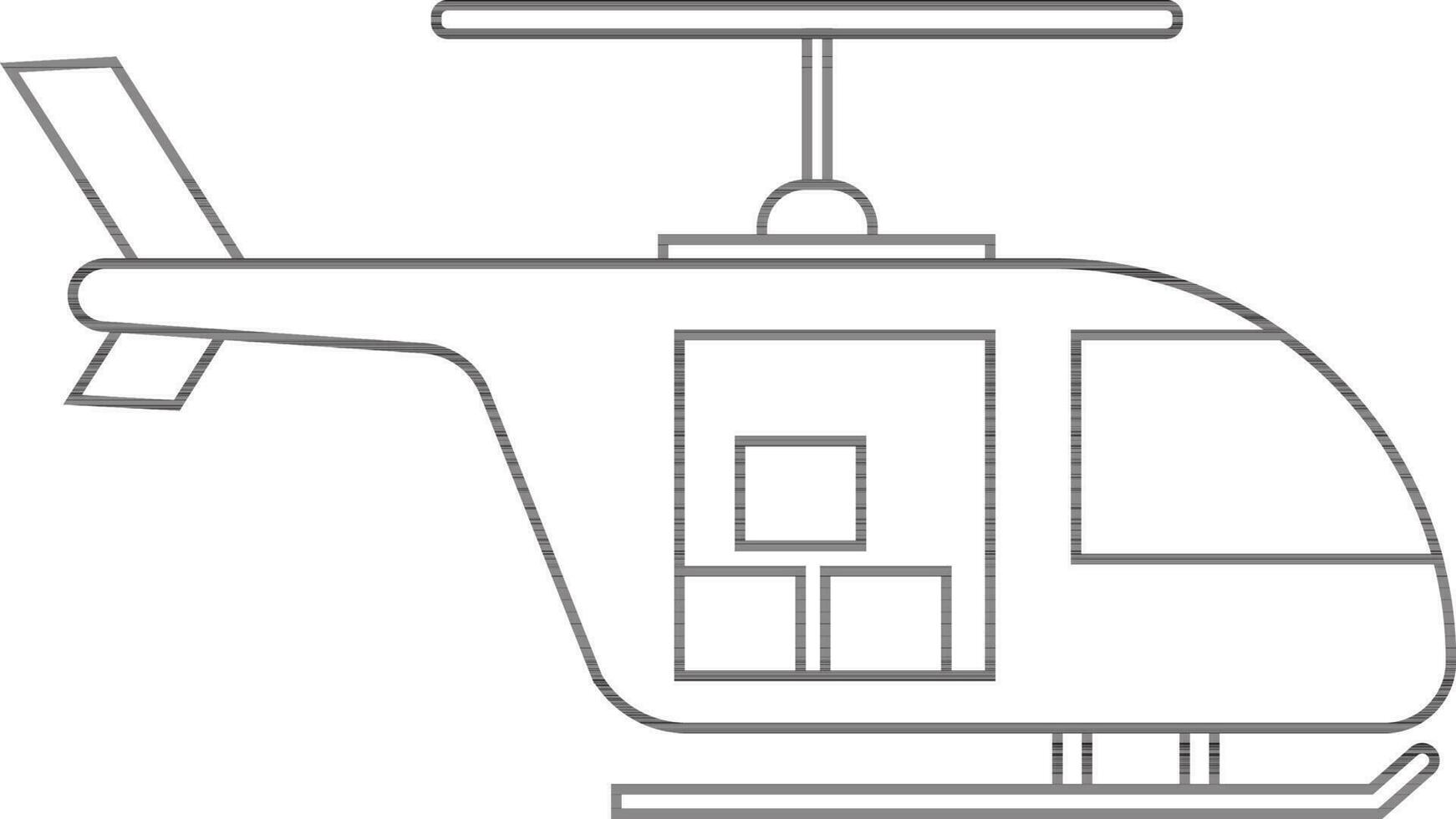 Helicopter with three boxes in flat style. vector