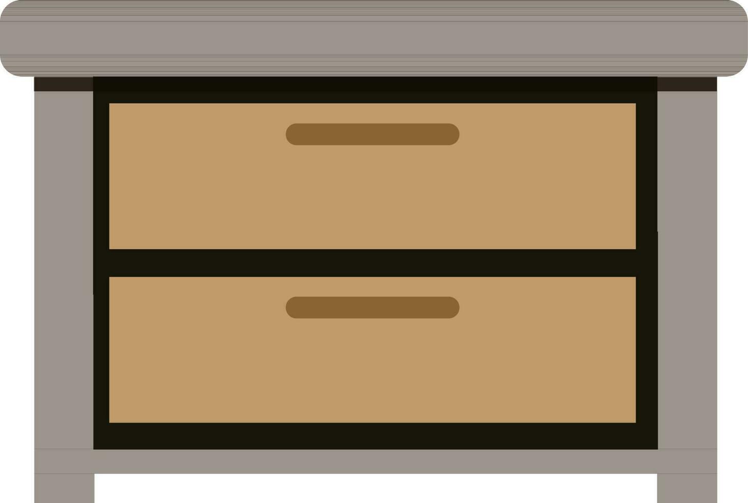 Flat illustration of wooden cabinet. vector