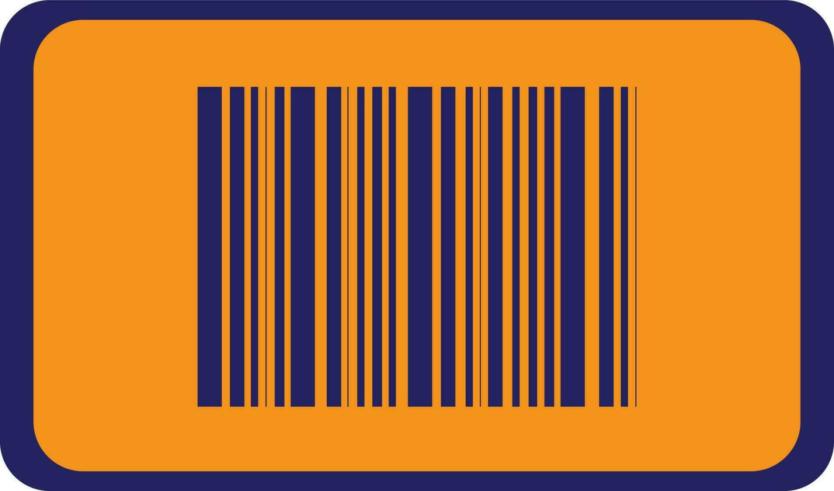 Illustration of a barcode in blue and yellow color. vector