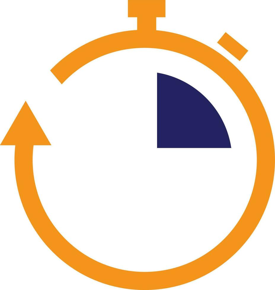 Blue and yellow chronometer. vector