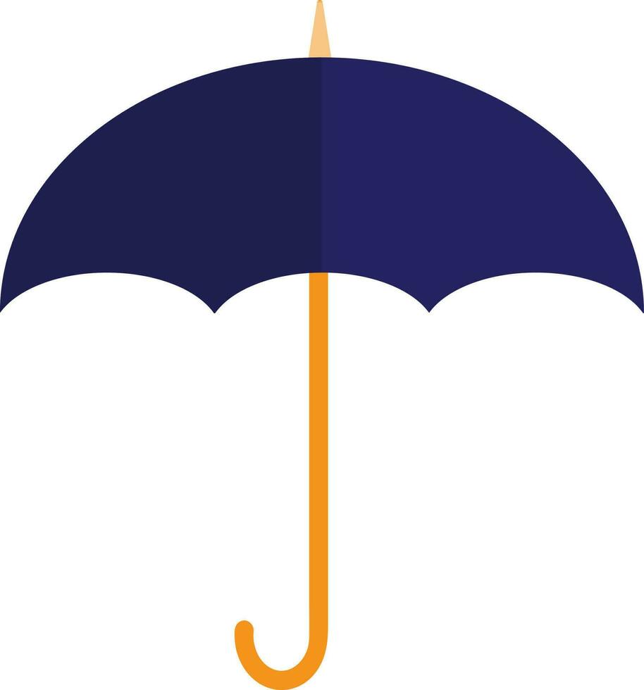 Yellow and blue umbrella in flat style. vector