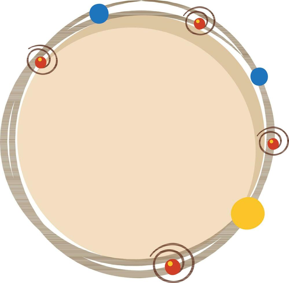 Rounded tambourine music instrument. vector