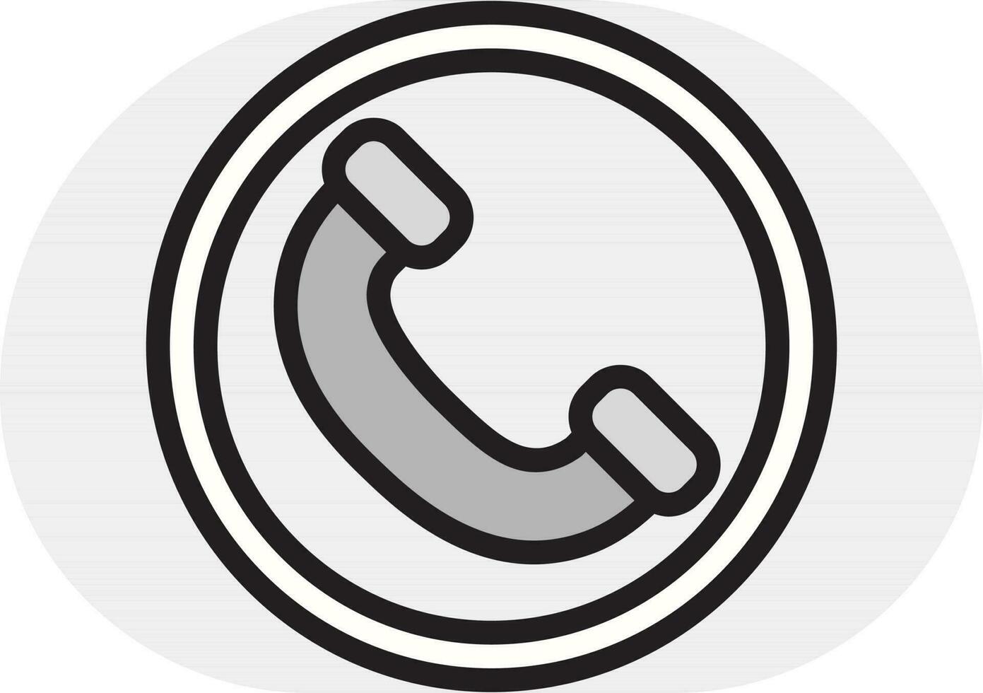 Flat style Phone receiver icon in gray color. vector