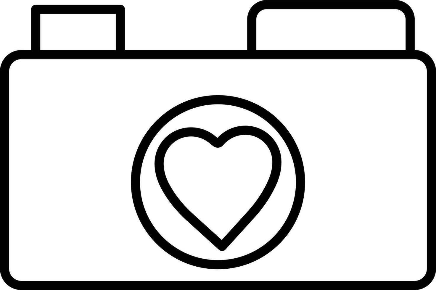 Lovely Camera icon in black outline. vector