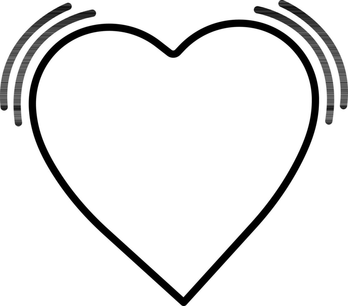 Black outline Heart Shape on White Background. vector