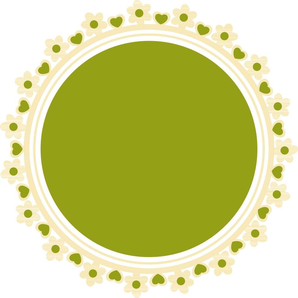 Flat style frame with flowers and hearts. vector