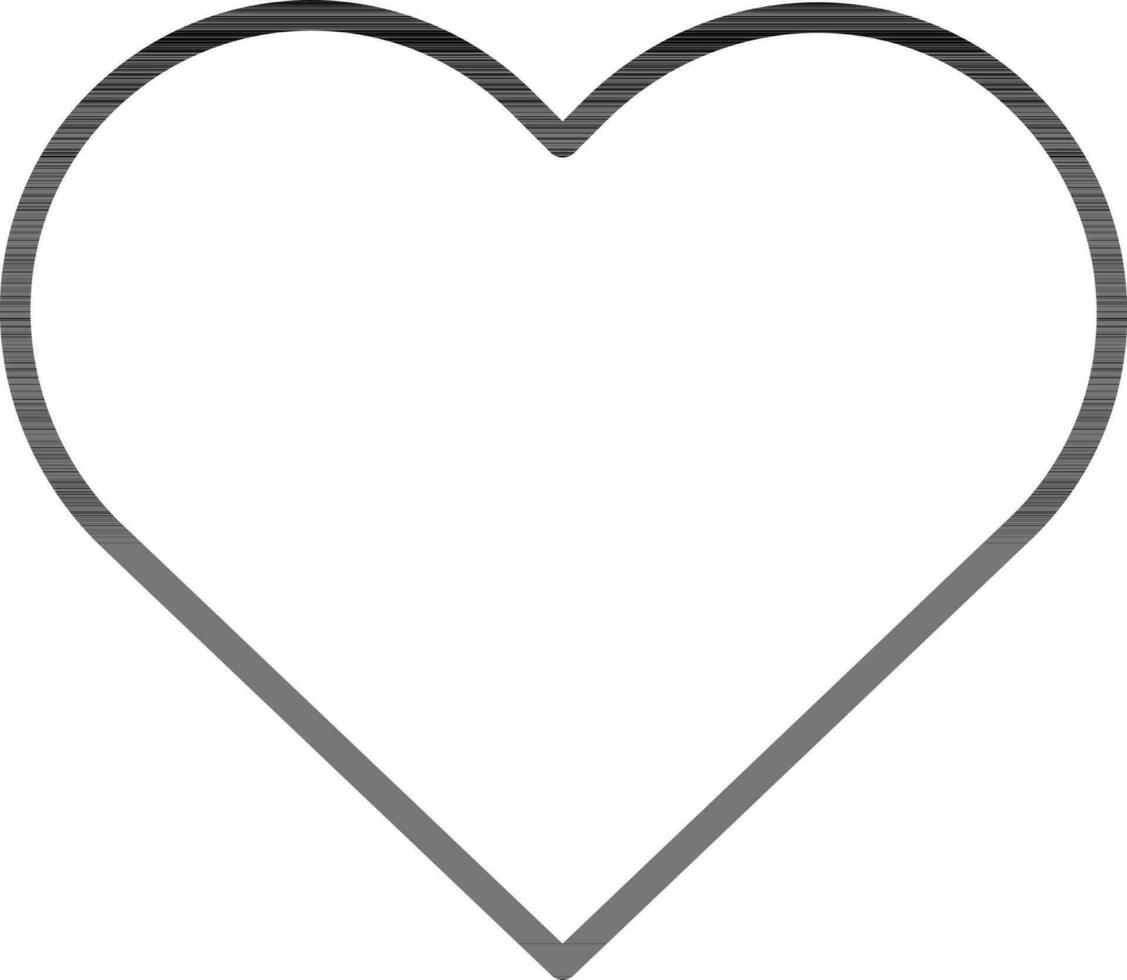 Flat style Heart icon or symbol in line art. vector