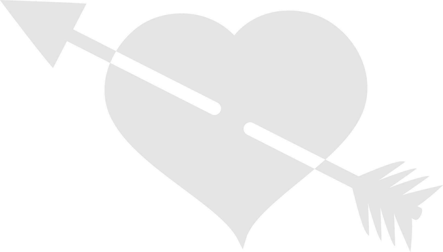 Flat style heart with arrow. vector