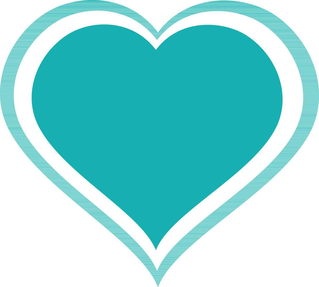 plano estilo ilustración de verde corazón. vector