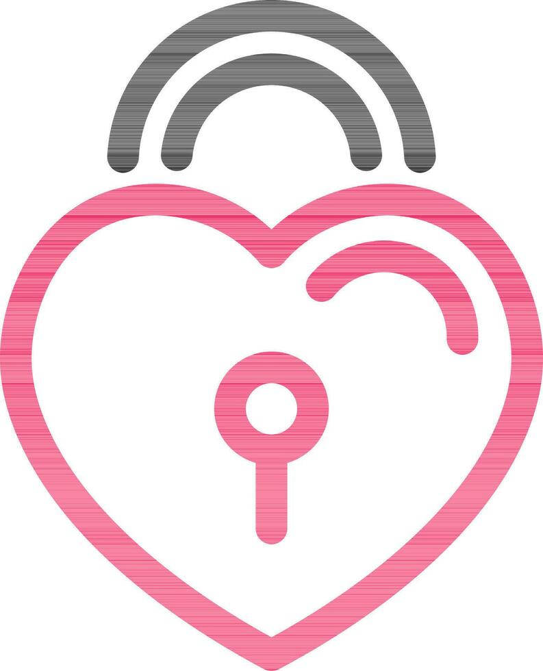Heart Lock Icon in Line Art. vector